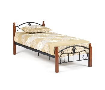 Кровать AT-203  RUMBA(Румба) Wood slat base дерево гевея/металл, 90*200 см (Single bed), красный дуб/черный(Tet Chair)